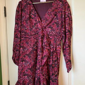 Parker Wine and black silk dress